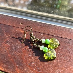 Handmade leaf earrings